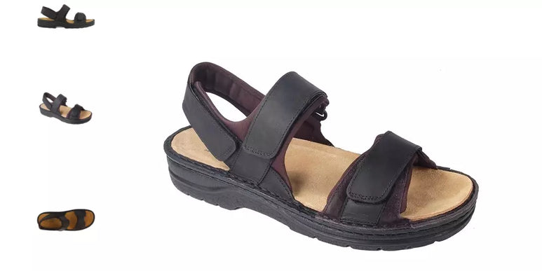 Naot Arthur Black Nubuck/Oily Midnight Sandal Strappy Men's Sizes EU 40-46/NEW!!