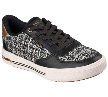 SKECHERS Arch Fit Arcade Coco Chic Black Rose Gold Sneaker Womens sizes 5-11/NEW