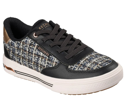 SKECHERS Arch Fit Arcade Coco Chic Black Rose Gold Sneaker Womens sizes 5-11/NEW