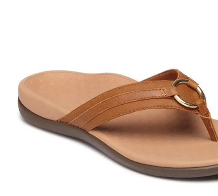 Vionic Tide Aloe Mocha Leather Sandal Flip Flop Women's US sizes 5-12 NEW!!