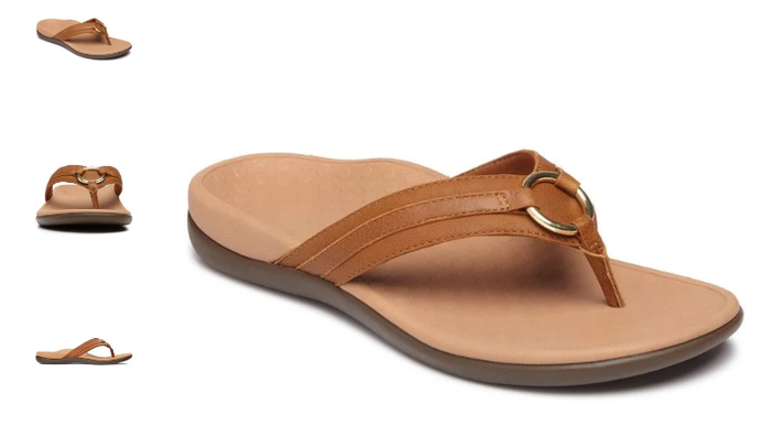 Vionic Tide Aloe Mocha Leather Sandal Flip Flop Women's US sizes 5-12 NEW!!