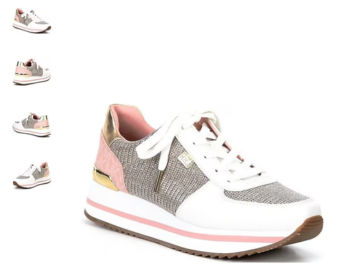 Michael Kors Monique Trainer White/Pink/Gold Sneaker Women's sizes 7-11/NEW!!!