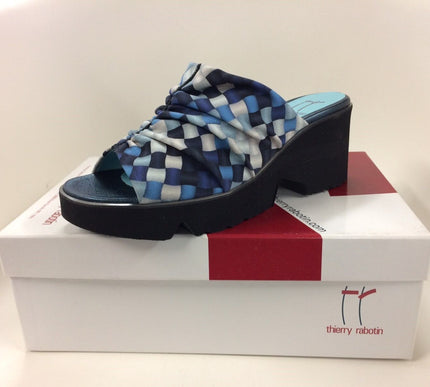Thierry Rabotin Blush Wash Navy Comfort Wedge Sandal Women's Sizes 36-42/NEW!!