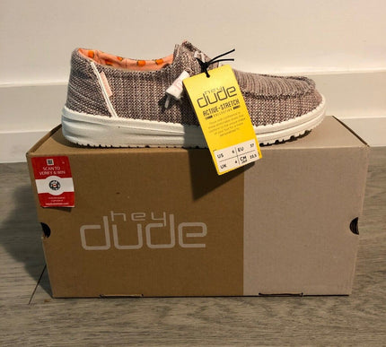 Hey Dude Wendy Stretch Peach Bud Sneaker Slip On Women's Sizes US 6-10/NEW!!