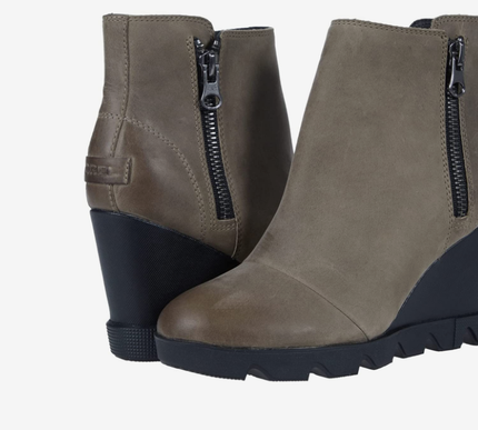 Sorel Joan Uptown Zip Boot Khaki Ii/Black Wedge Women's US Sizes 6-12/NEW!!!