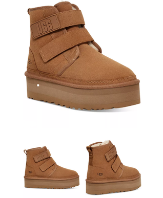 UGG Neumel Platform Chestnut Suede Strap Boot/Booties Women's US sizes 5-12/NEW!
