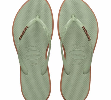Havaianas Slim Point Rust Smoke Green Flip Flop Sandal Women sizes 35-36-41-42