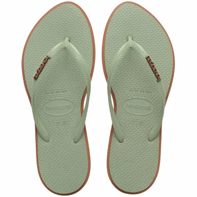 Havaianas Slim Point Rust Smoke Green Flip Flop Sandal Women sizes 35-36-41-42