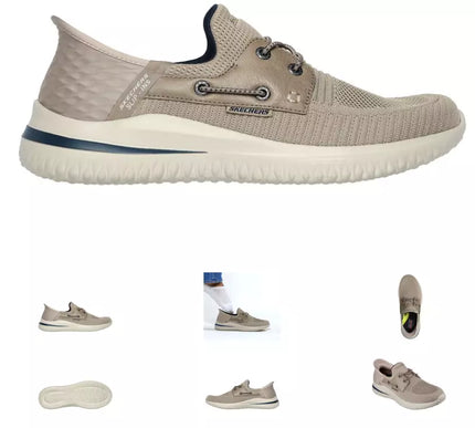 SKECHERS Delson 3.0 Roth Taupe Slip-ins Sneaker Shoe Men's sizes 7-14/NEW!!