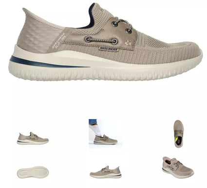 SKECHERS Delson 3.0 Roth Taupe Slip-ins Sneaker Shoe Men's sizes 7-14/NEW!!