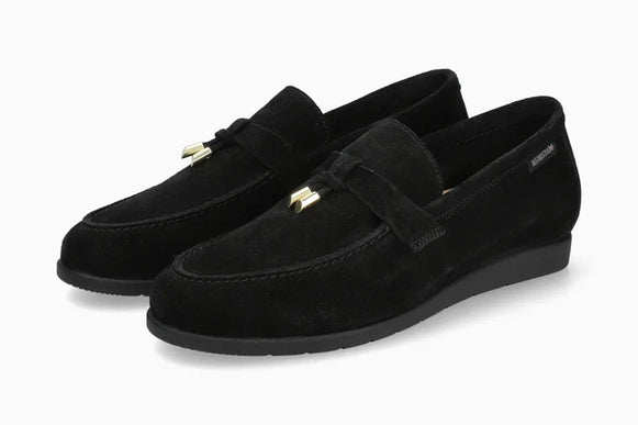 Mephisto Valenza Black Suede Penny Loafer Shoe Womens Sizes 6-11 NEW