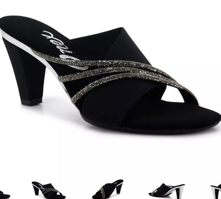 Onex Havana Black Elastic Slide Wedge Sandal Women's US sizes 5-11/NEW!!!