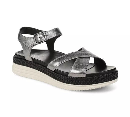 Vionic Mar Pewter Leather Strappy Sandal Arch Support Women's size 5-11/NEW!