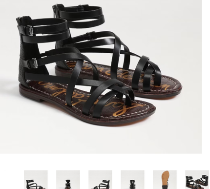 Sam Edelman Gibbs Black Leather Gladiator Sandal Womens US sizes 6-10/NIB