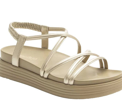 Alegria Audie Champagne Leather Strappy Sandal Women sizes EU 35-42 NEW