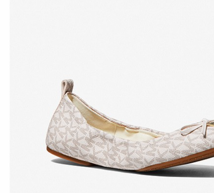 Michael Kors Juliette Flat MK Sig Logo Vanilla Women's sizes 6-10/NEW!!!