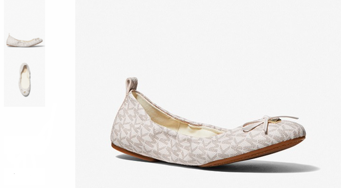 Michael Kors Juliette Flat MK Sig Logo Vanilla Women's sizes 6-10/NEW!!!