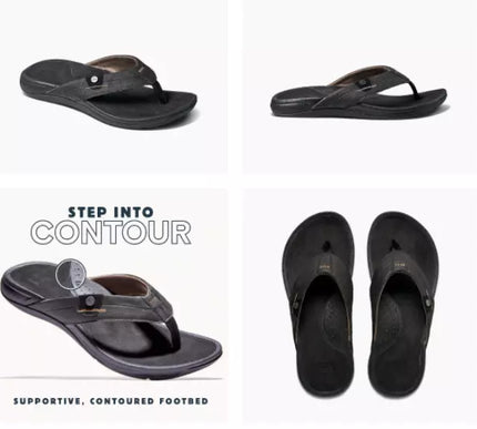 Reef Pacific Black Brown Sandal Comfort Flip Flop Men's US sizes 7-17 NEW!!!
