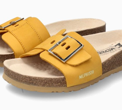 Mephisto Mabel Ochre Yellow Slide Sandal Women's sizes 35-42 NEW!!!