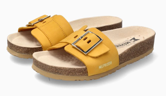 Mephisto Mabel Ochre Yellow Slide Sandal Women's sizes 35-42 NEW!!!