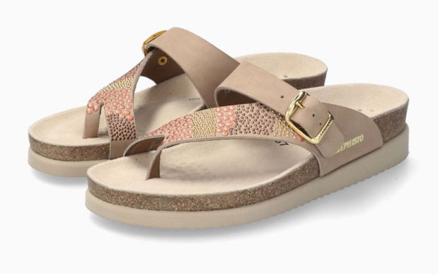 Mephisto Helenka Light Taupe Nubuck Slide Sandal Women's sizes 35-42 NEW!!!