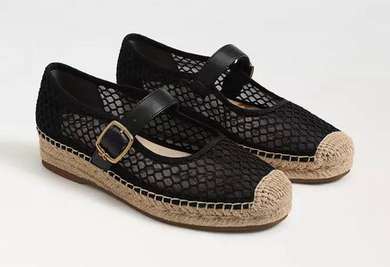 Sam Edelman Mackie Mesh Black Mary Jane Espadrille Women sizes 6-10/NEW!!!