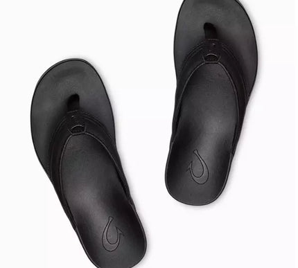 Men's Olukai Maha Black Flip Flop Comfort Sandal US Sizes 7-16 NEW!!!