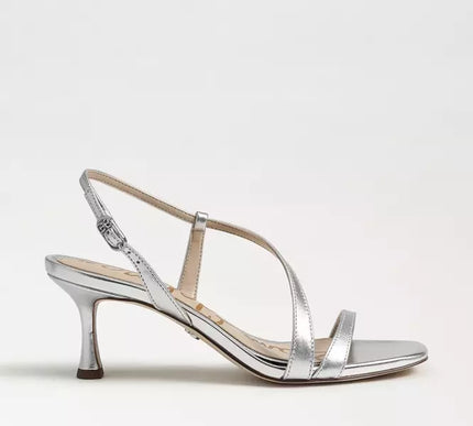 Sam Edelman Prance Silver Leather Strappy Heel Sandal Women's sizes 6-11/ NEW!!