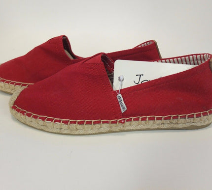 Joy and Mario Red Canvas Espadrille Slip On Flat Women's US sizes 6-11 NEW!!!