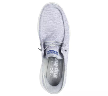 SKECHERS Go Walk Max-Halycon White Gray Slip-ins Sneaker Men's sizes 7-14/NEW!!