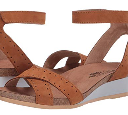 Naot Wand Amber Velvet Glass Brown Wedge Sandal Women's sizes 36-42 NEW!!!