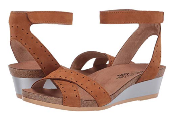 Naot Wand Amber Velvet Glass Brown Wedge Sandal Women's sizes 36-42 NEW!!!