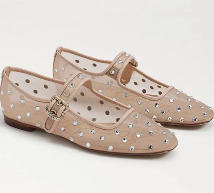 Sam Edelman Michaela Shine Vintage Pink Mesh Mary Jane Women sizes 6-10/NEW!!!