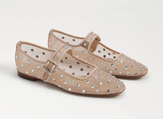 Sam Edelman Michaela Shine Vintage Pink Mesh Mary Jane Women sizes 6-10/NEW!!!