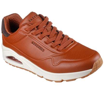 SKECHERS UNO - Tailored Air Cognac Leather Laced Sneaker Men's sizes 7-14/NEW