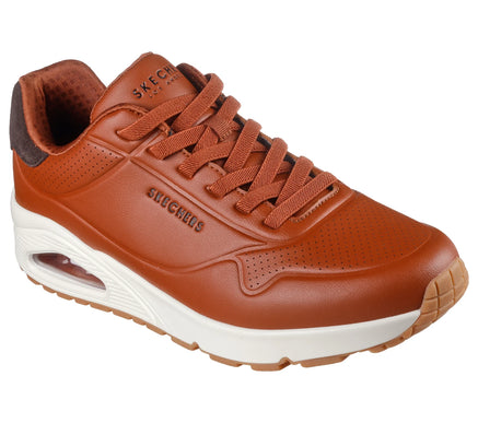 SKECHERS UNO - Tailored Air Cognac Leather Laced Sneaker Men's sizes 7-14/NEW