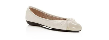 Paul Mayer Attitudes Best/Brighton Patent Nappa Hielo Beige Ballet Flat 5-11/NEW