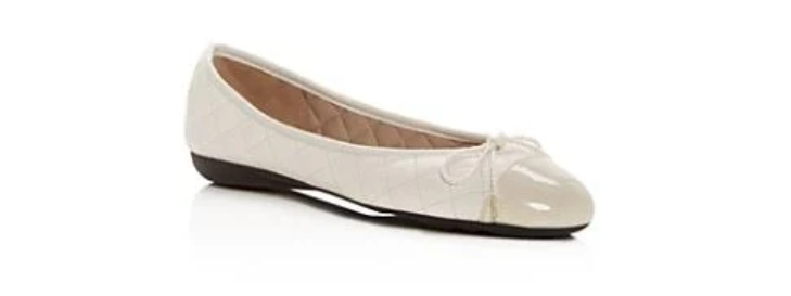 Paul Mayer Attitudes Best/Brighton Patent Nappa Hielo Beige Ballet Flat 5-11/NEW