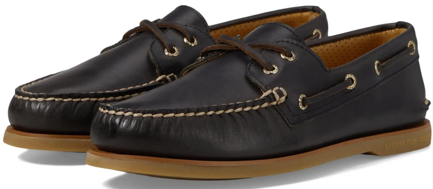 Sperry Gold Cup A/O Orleans 2-EYE Black Boat Shoes Men's US sizes 7-15/NEW WIDE