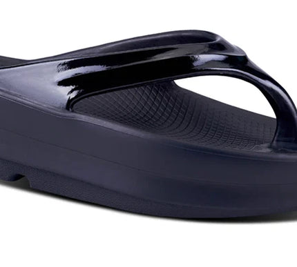 OOFOS OOmega OOlala Thong Black Sandal Womens Sizes M3/W5-M9/W11 NEW