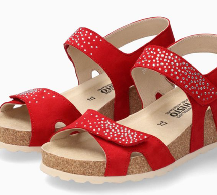 Mephisto Vik Spark Scarlett Red Wedge Comfort Sandal Women's sizes 35-42 NEW!!!