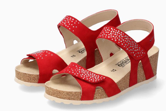 Mephisto Vik Spark Scarlett Red Wedge Comfort Sandal Women's sizes 35-42 NEW!!!
