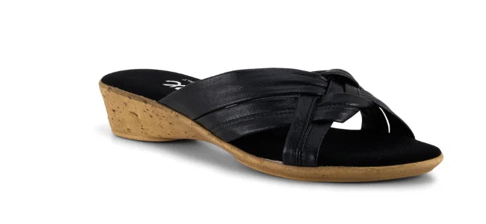 Onex Ida Black Wedge Sandal Womens sizes 5-11 NEW