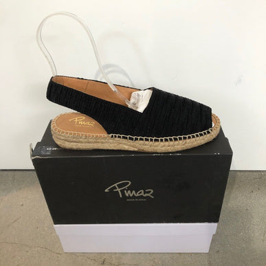 Pinaz Sandal Plisado Negro Wedge Espradrille Women's EU sizes 36-41/6-11 NEW!!!