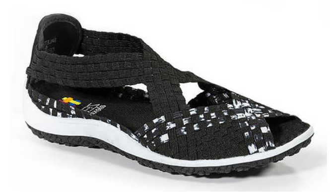 Zee Alexis Saletto Black White Comfort Slip-on Woven Sneakers 6-11 NIB!!!