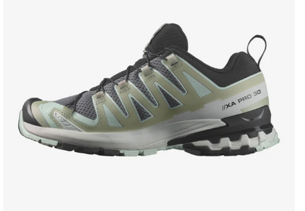 Salomon XA Pro 3d V9 Quiet Shade/Lily/Blue Trail Running Shoe Women's sizes 5-11