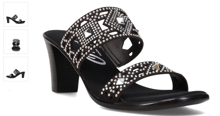 Onex Lillian Black Nubuck Studded Slide Wedge Sandal Women's US sizes 5-11/NEW!!