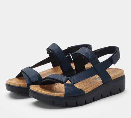 Alegria Henna Netted Navy Vegan Leather Strappy Sandal Women sizes EU 36-41 NEW