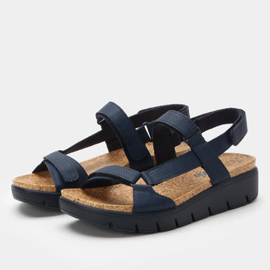 Alegria Henna Netted Navy Vegan Leather Strappy Sandal Women sizes EU 36-41 NEW