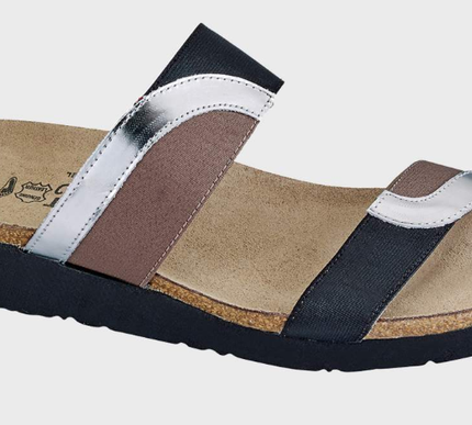Naot Frankie Silver Mirror/Black/Khaki Sandal Women's sizes 36-42/5-11 NEW!!!